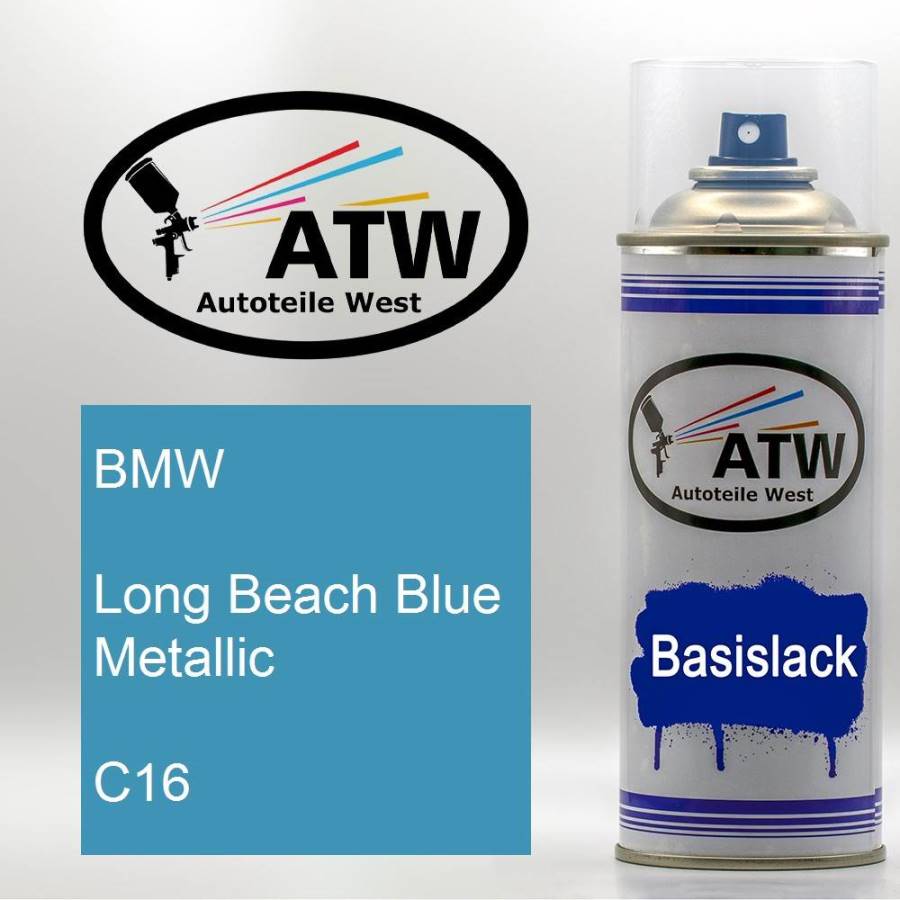 BMW, Long Beach Blue Metallic, C16: 400ml Sprühdose, von ATW Autoteile West.